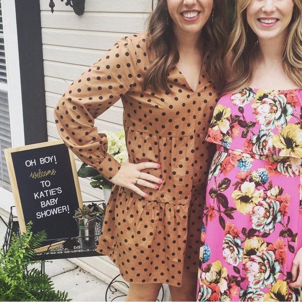 Long sleeve polka dot dress